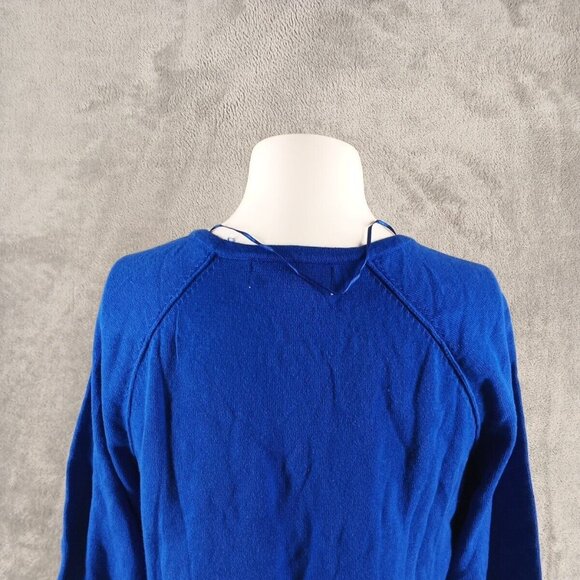 NWT KAREN SCOTT Basic Fall Raglan Sweater Petite MEDIUM Blue 100% Cotton - Picture 9 of 13